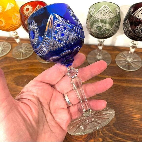 CRYSTAL Hand Cut Wine Glasses (set of 6) - Picture 5 of 7